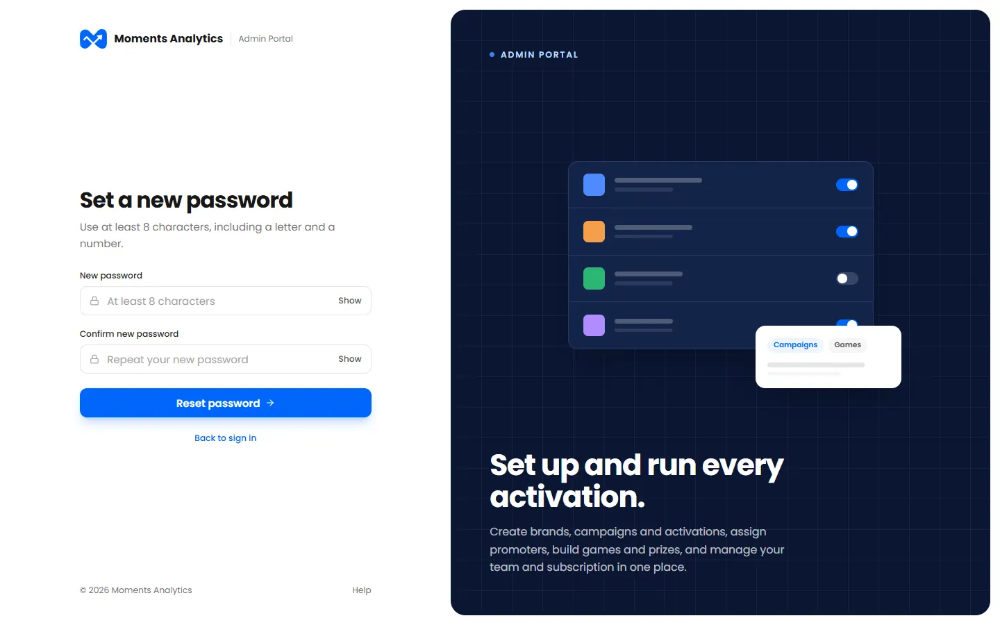 A new user sets their password from the invitation email