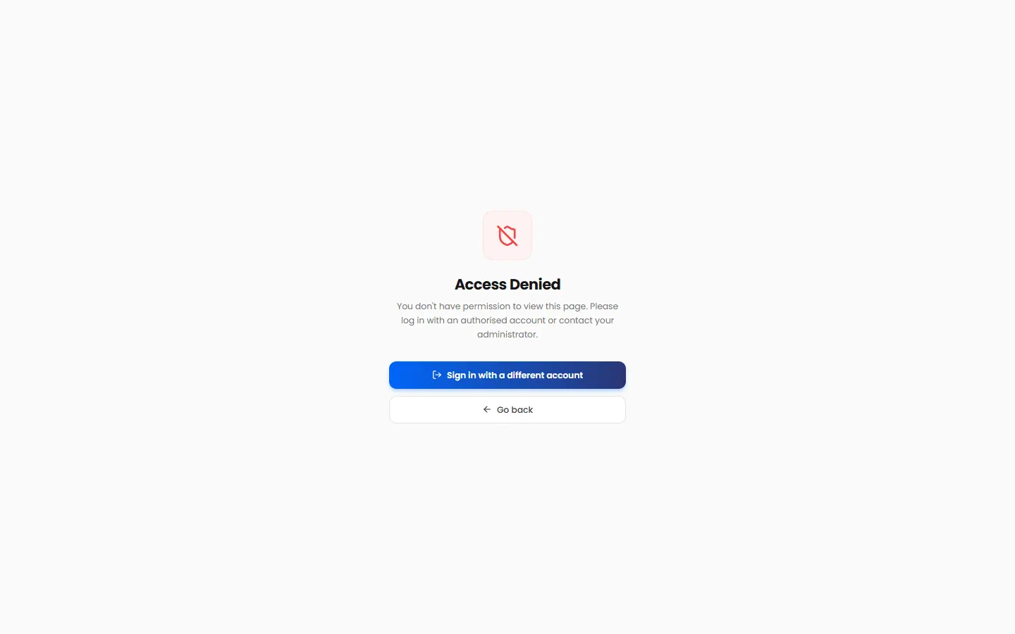 The Access Denied page
