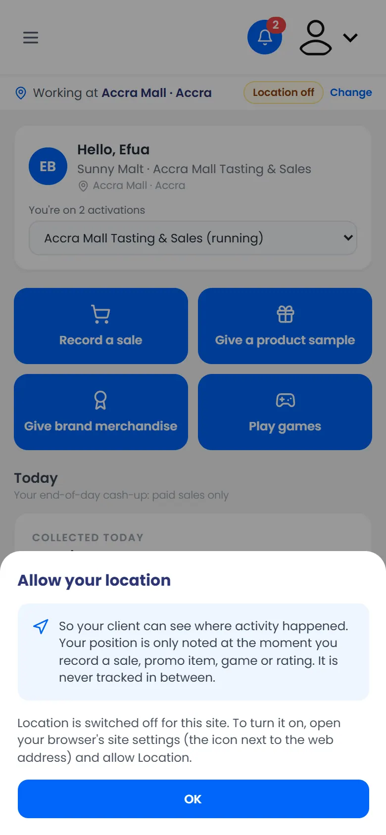 How to turn location back on