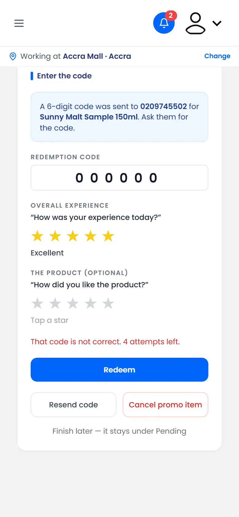 A wrong code