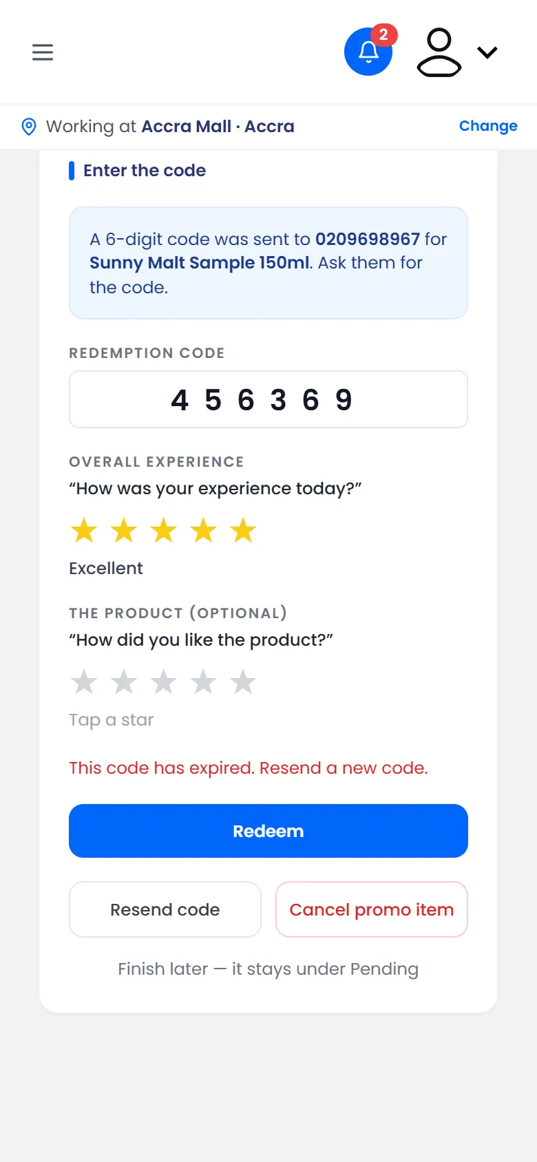 A code that has expired