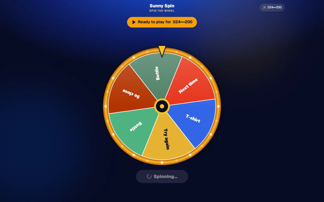 The wheel spinning